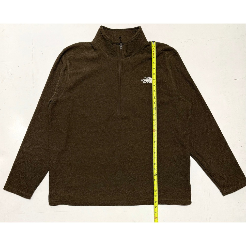 The North Face Mens XXL Brown Quarter Zip Fleece Pullover Textured Sweater